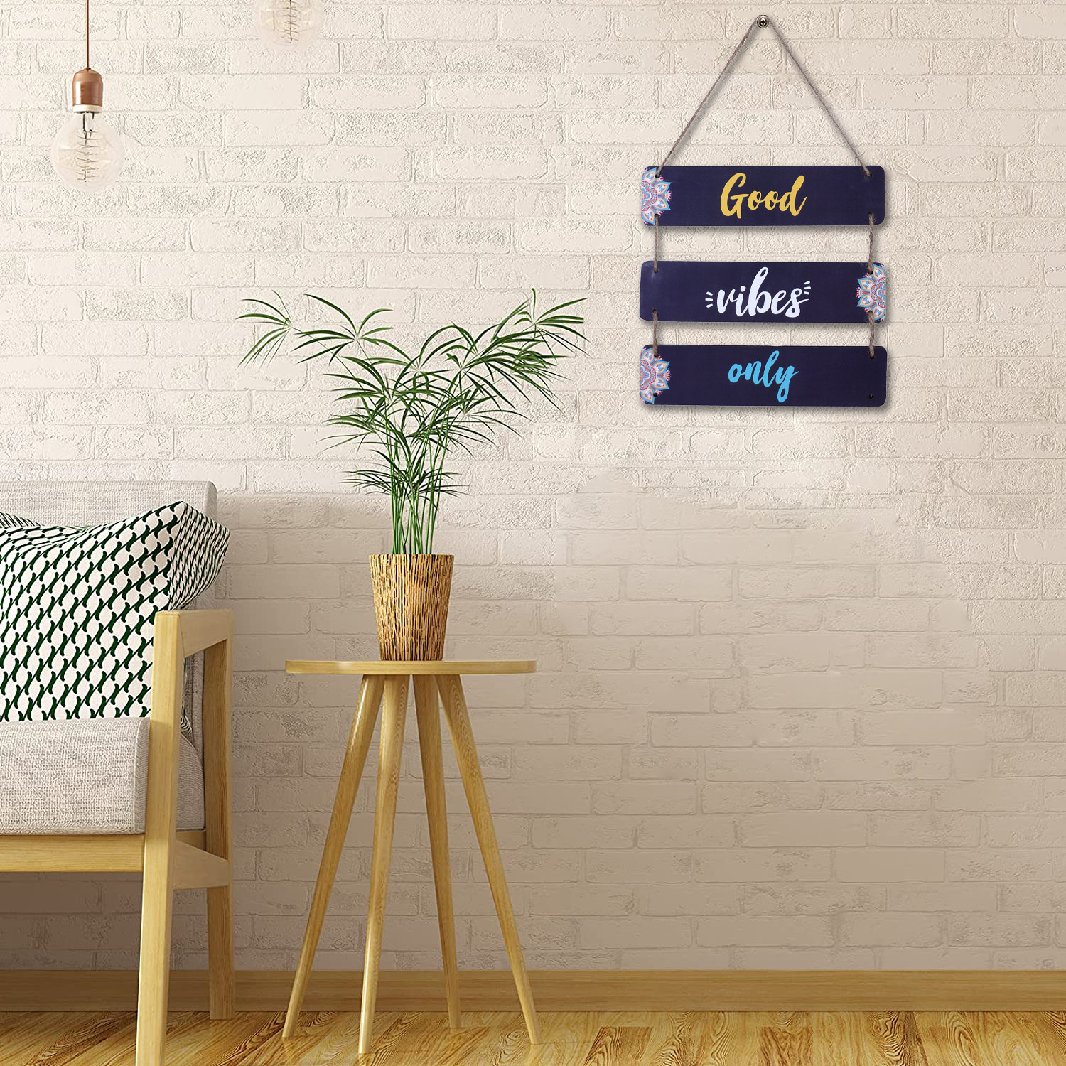 Kuber Industries Wooden 3 Layered Meaningfull Wall Hanging Quotes For Home & Office Decoration (Black)