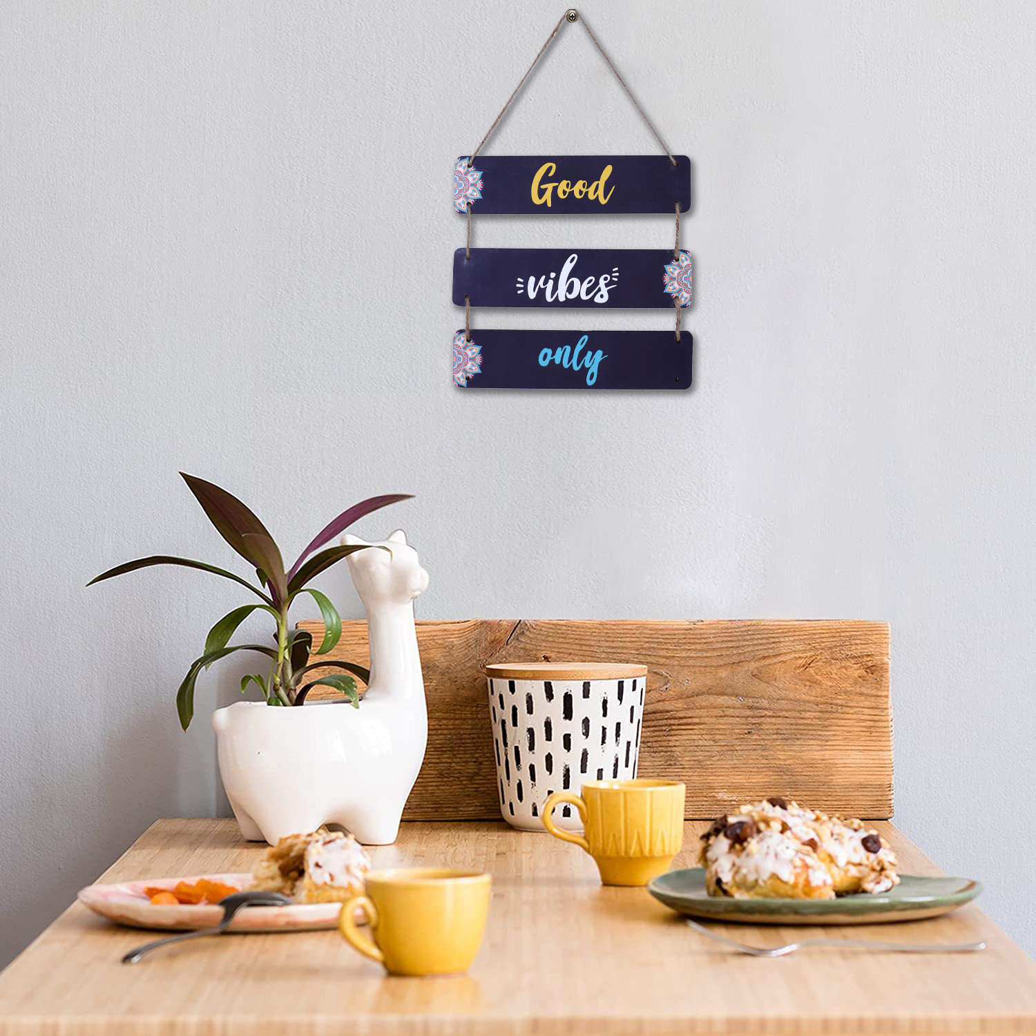 Kuber Industries Wooden 3 Layered Meaningfull Wall Hanging Quotes For Home & Office Decoration (Black)