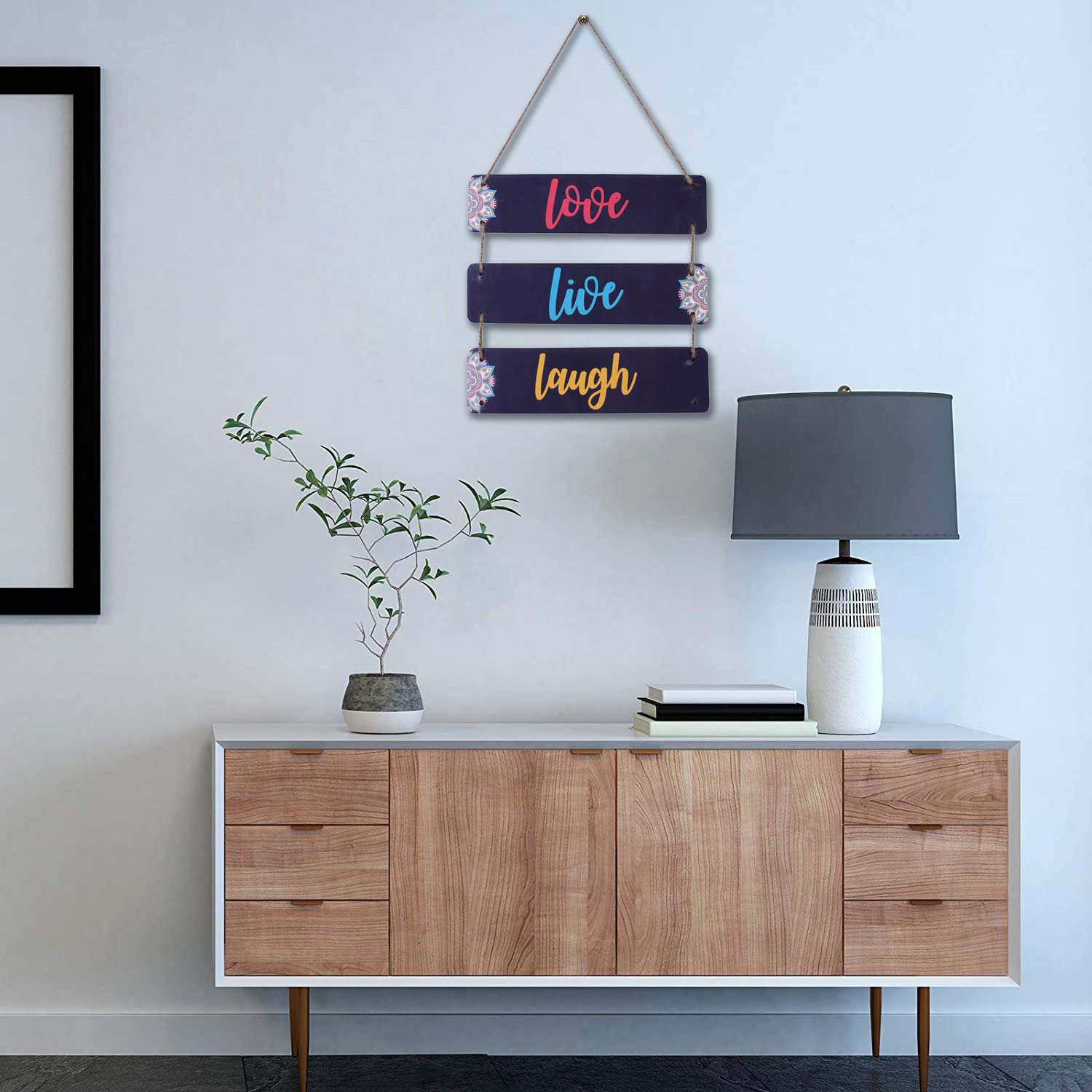 Kuber Industries Wooden 3 Layered Meaningfull