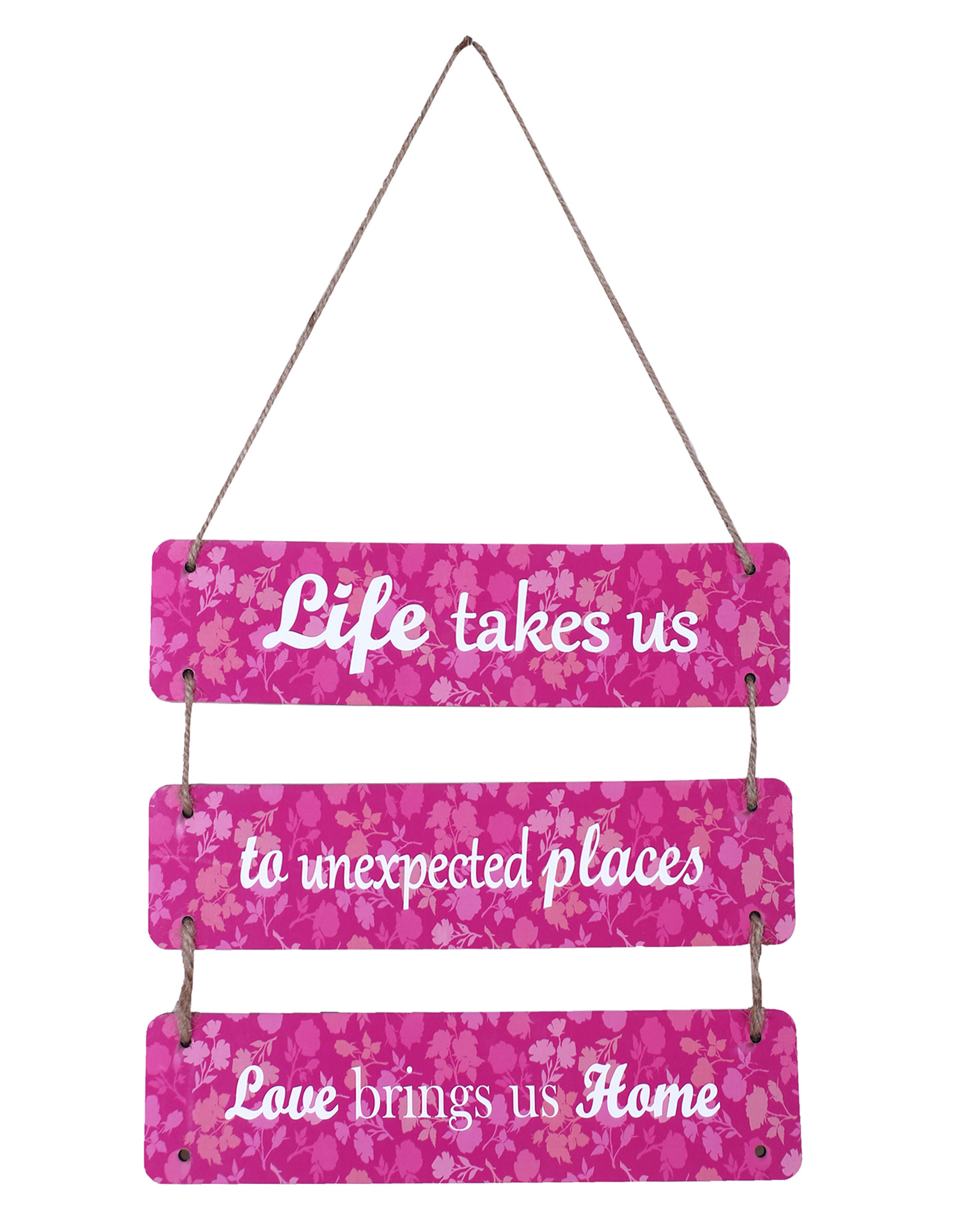 Kuber Industries Wooden 3 Layered Motivational & Meaningfull Wall Hanging Quotes For Home,Office Decoration (Pink)