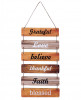 Kuber Industries Wooden 6 Layered Hanging Plaque Sign&quot;GRATEFUL,LOVE,BELIEVE,THANKFUL,FAITH,BLESSED&quot;Quotes For Home Decoration (Multicolor)