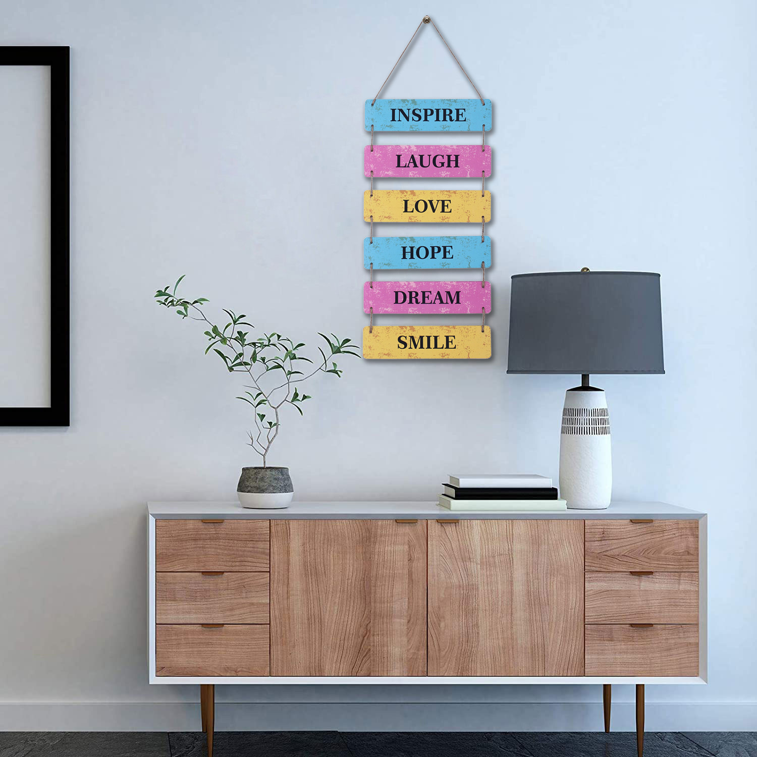 Kuber Industries Wooden 6 Layered Hanging Plaque Sign