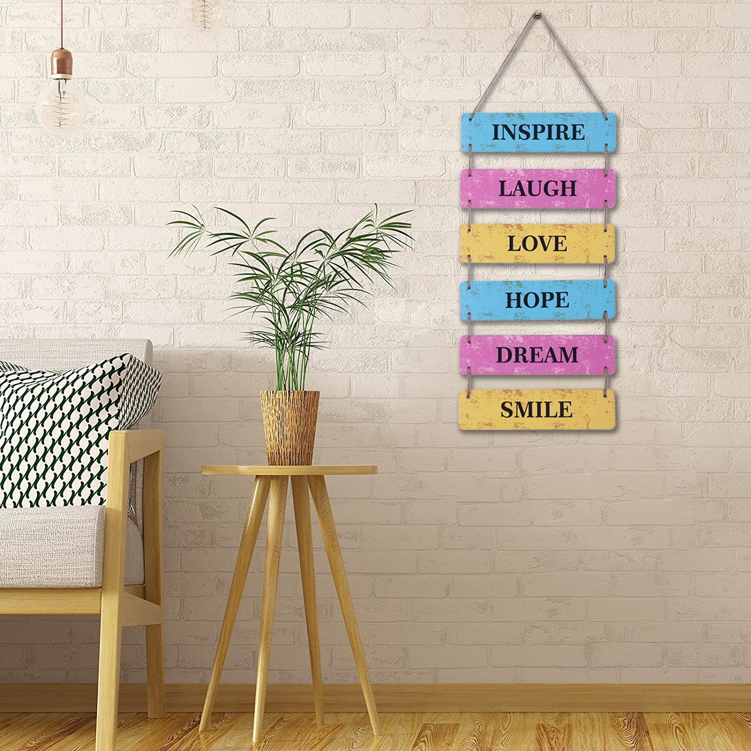 Kuber Industries Wooden 6 Layered Hanging Plaque Sign