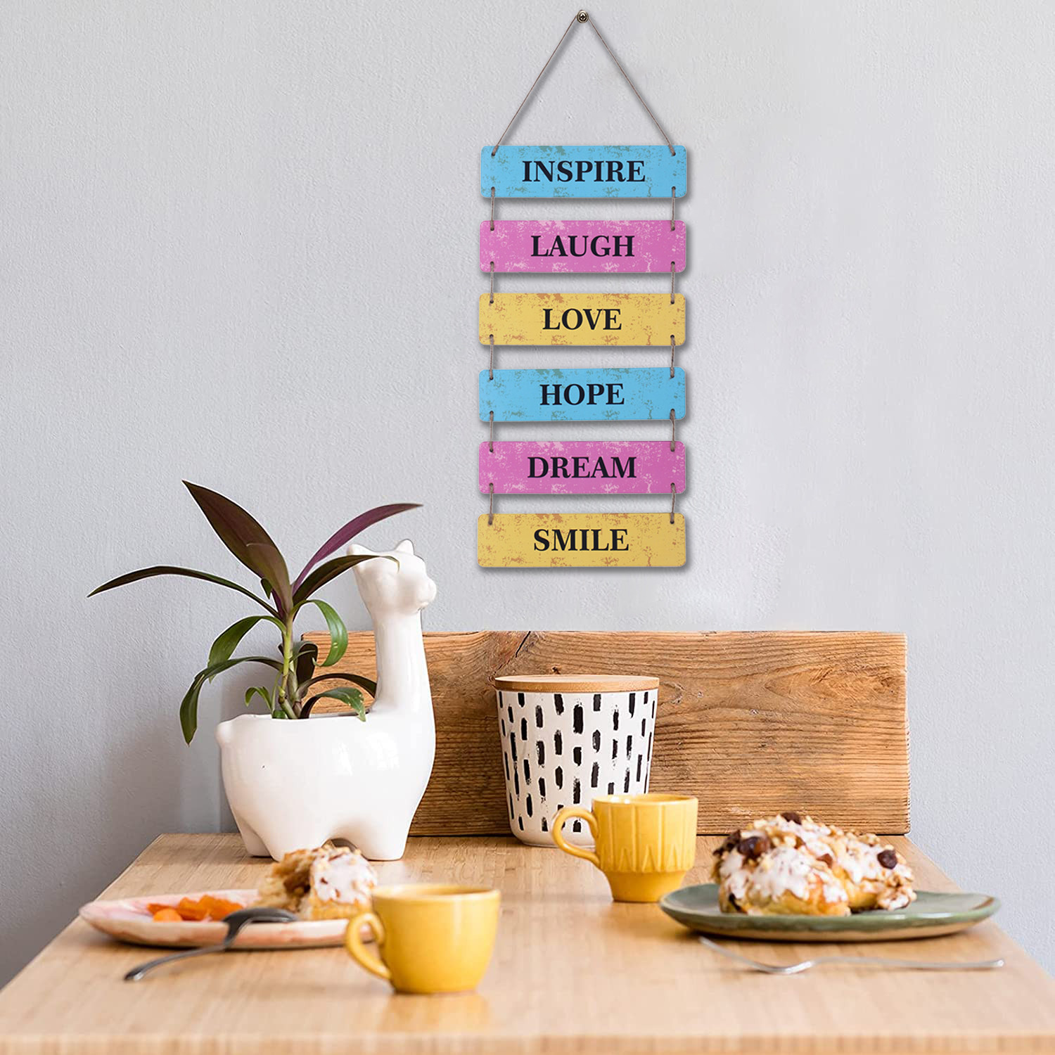 Kuber Industries Wooden 6 Layered Hanging Plaque Sign