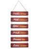Kuber Industries Wooden 6 Layered Hanging Plaque Sign&quot;SMILE,THINK,GIVE,LAUGH,DREAM,LOVE&quot;Quotes For Home Decoration (Brown)