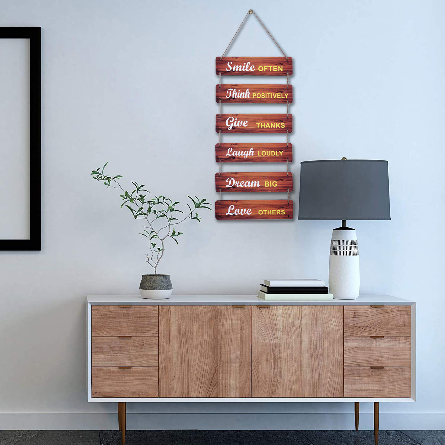 Kuber Industries Wooden 6 Layered Hanging Plaque Sign