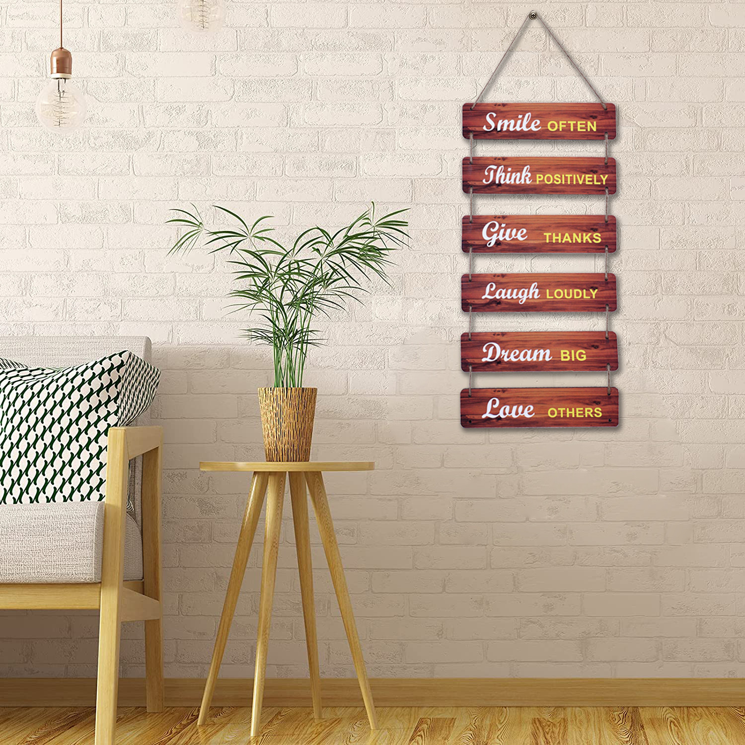 Kuber Industries Wooden 6 Layered Hanging Plaque Sign