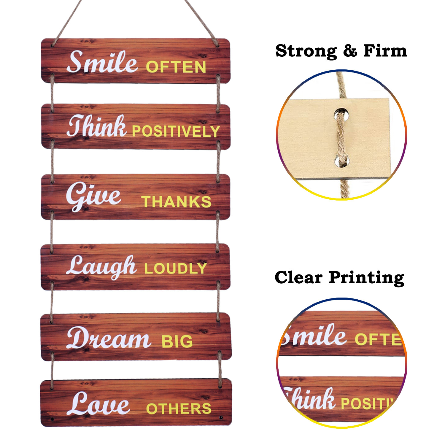Kuber Industries Wooden 6 Layered Hanging Plaque Sign