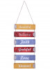 Kuber Industries Wooden 6 Layered Hanging Plaque Sign&quot;THANKFUL,BELIEVE,FAITH,GRATEFUL,LOVE,BLESSED&quot;Quotes For Home Decoration (Multicolor)