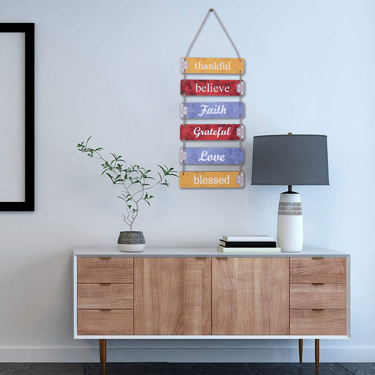 Kuber Industries Wooden 6 Layered Hanging Plaque Sign