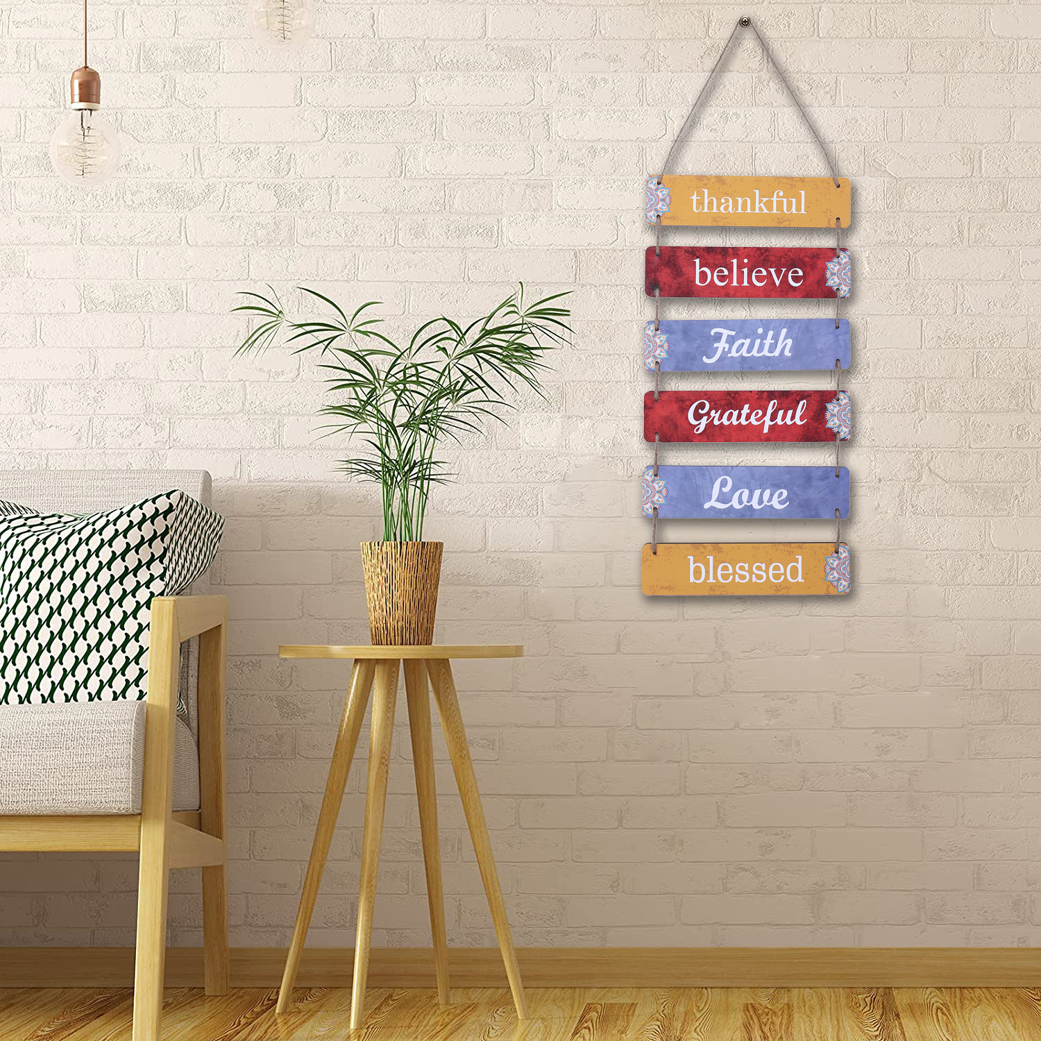 Kuber Industries Wooden 6 Layered Hanging Plaque Sign