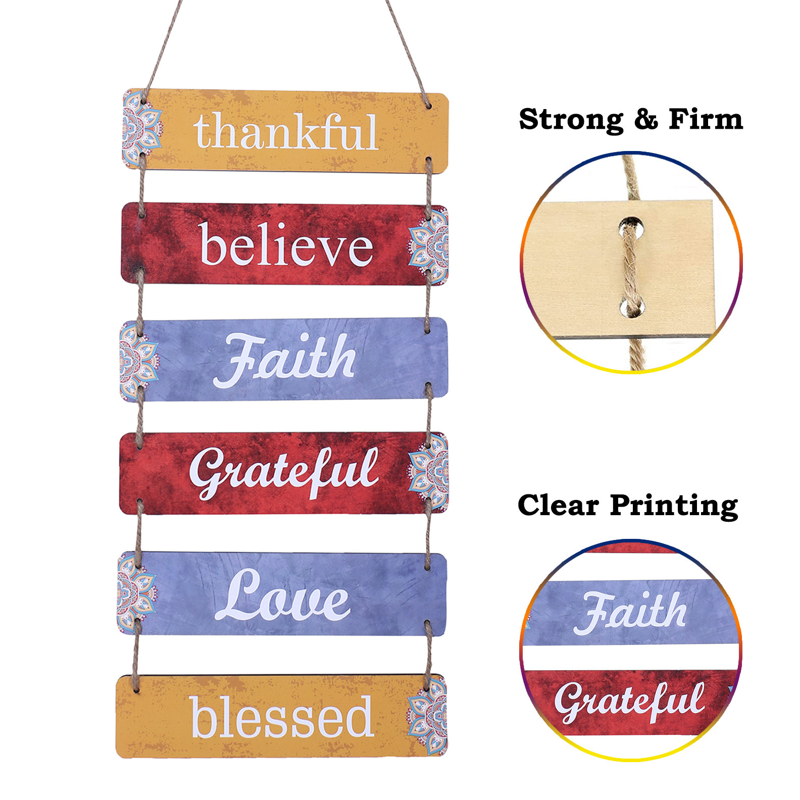 Kuber Industries Wooden 6 Layered Hanging Plaque Sign