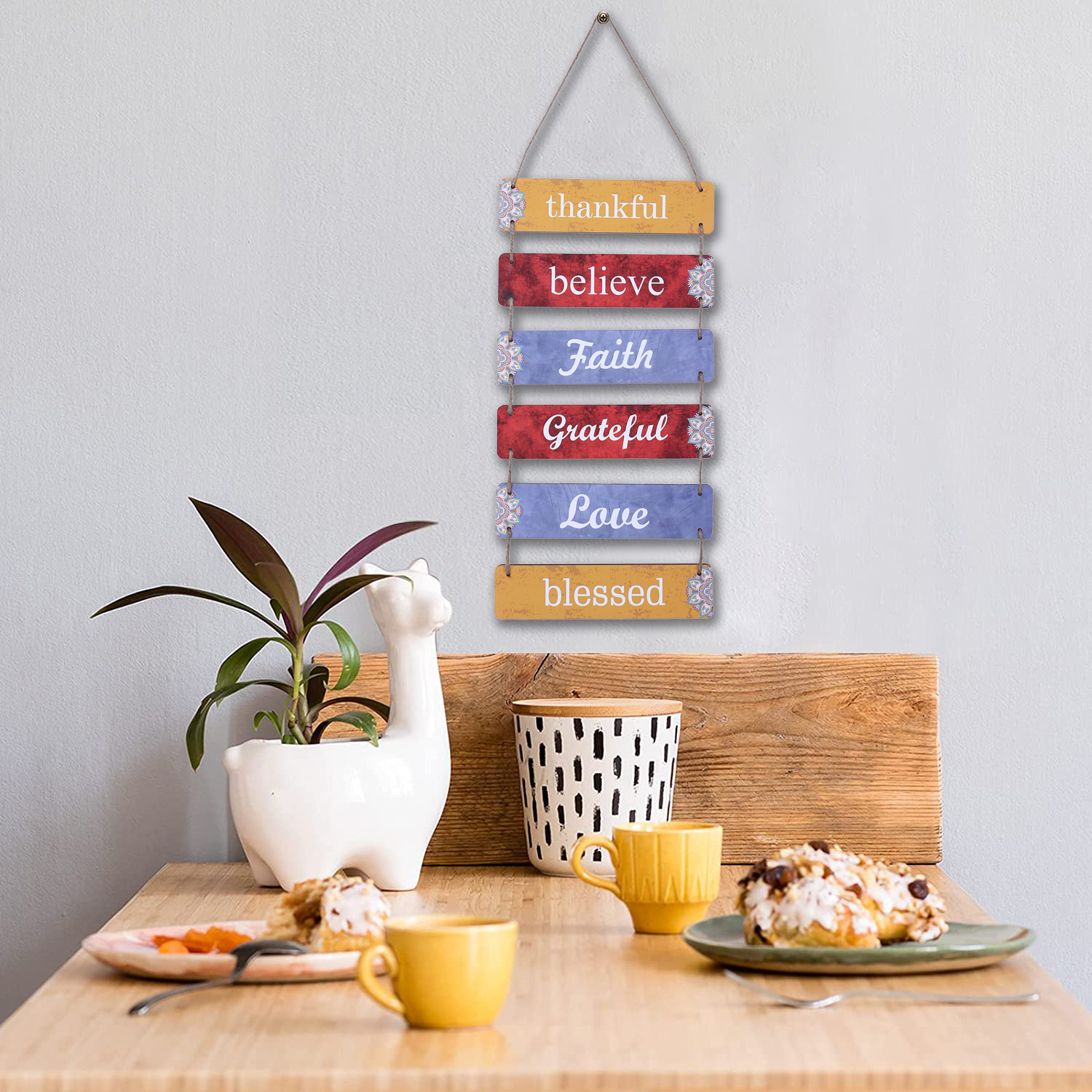 Kuber Industries Wooden 6 Layered Hanging Plaque Sign