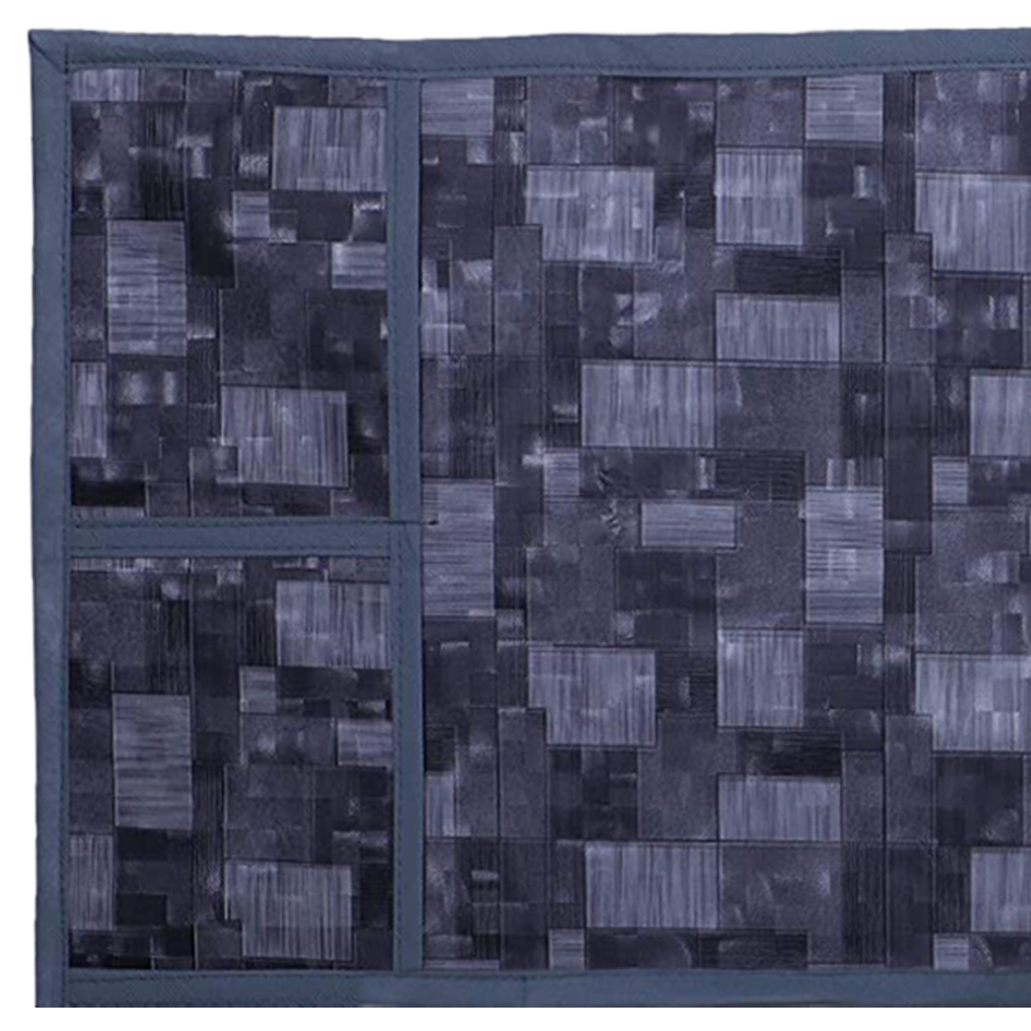 Kuber Industries Wooden Check Printed PVC Decorative Microwave Oven Top Cover With 4 Utility Pockets (Grey)