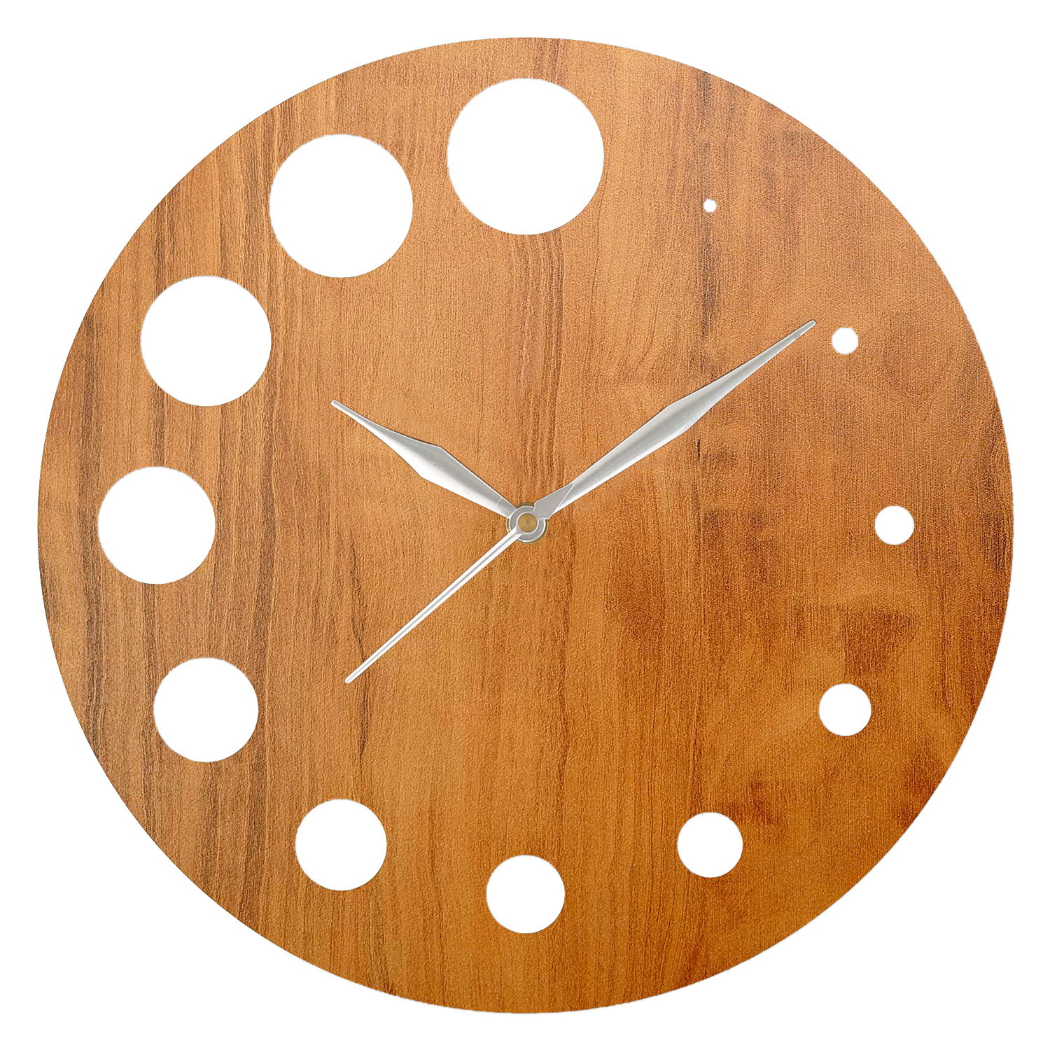 Kuber Industries Wooden Decorative Round Wall Clock For Home/Kitchen/Office (Light Brown)-HS43KUBMART26739