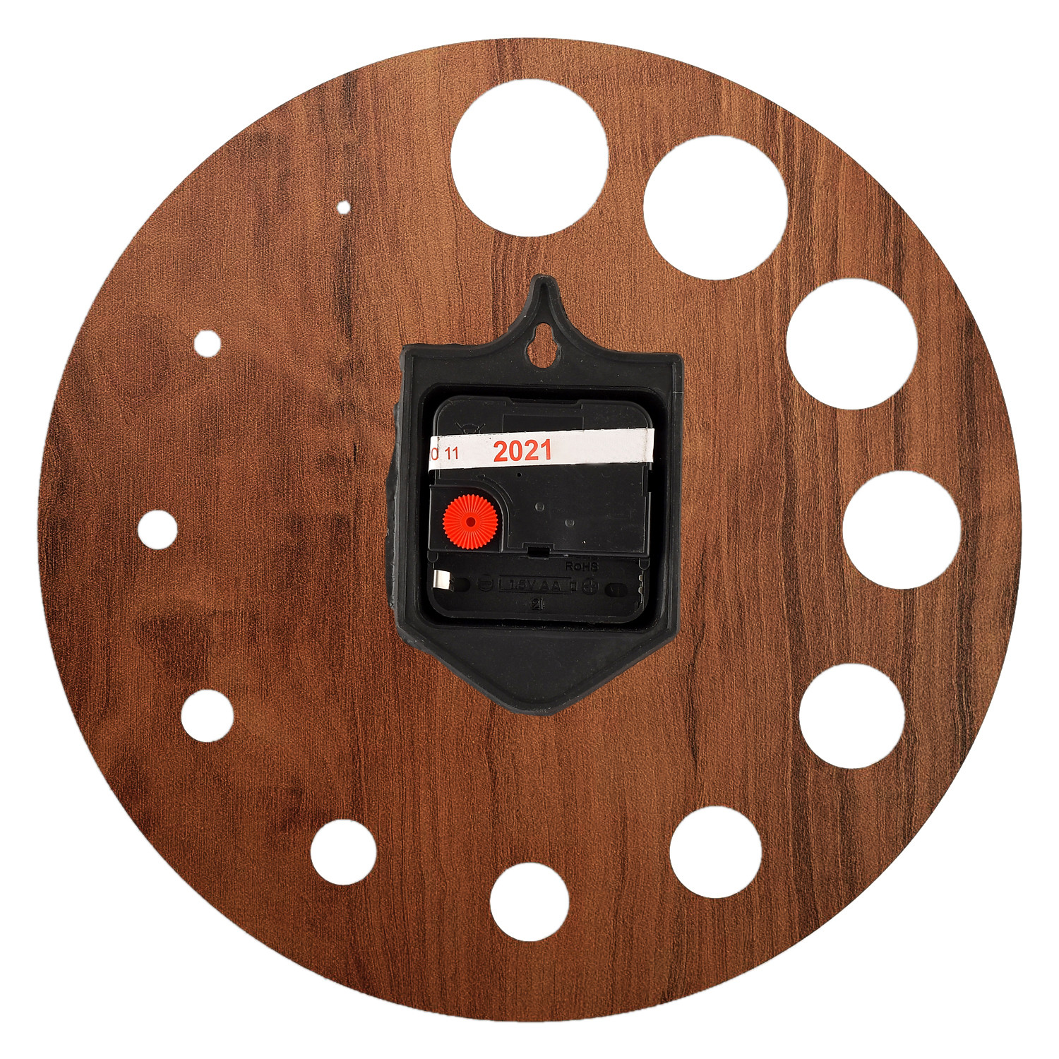 Kuber Industries Wooden Decorative Round Wall Clock For Home/Kitchen/Office (Light Brown)-HS43KUBMART26739