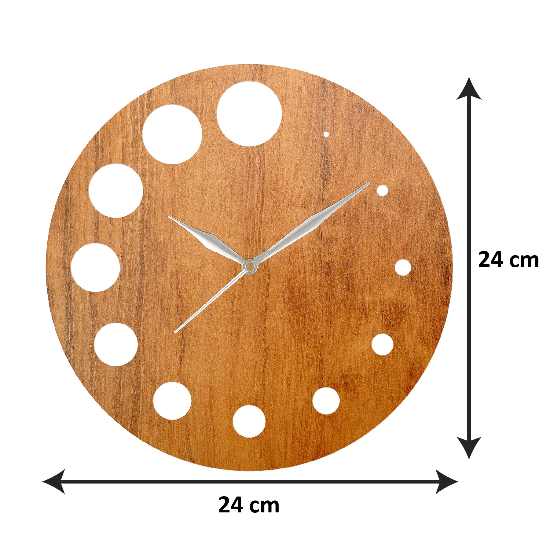 Kuber Industries Wooden Decorative Round Wall Clock For Home/Kitchen/Office (Light Brown)-HS43KUBMART26739