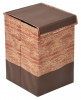 Kuber Industries Wooden Design Non-Woven Foldable Large Laundry basket/Hamper With Lid &amp; Handles (Brown)-44KM0197