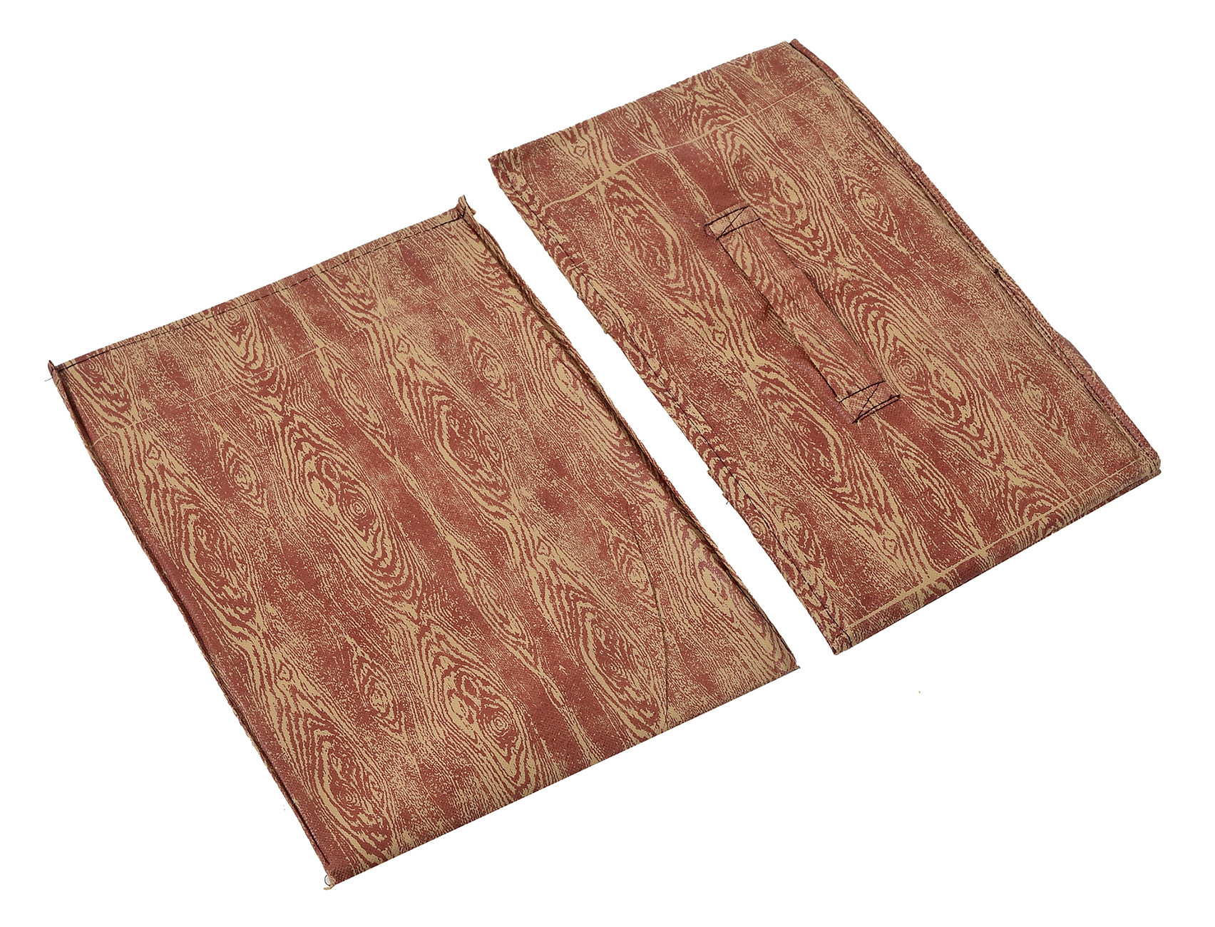 Kuber Industries Wooden Design Non-Woven Rectangular Flodable Cloth Storage Box/Drawer (Maroon Brown)-44KM0587