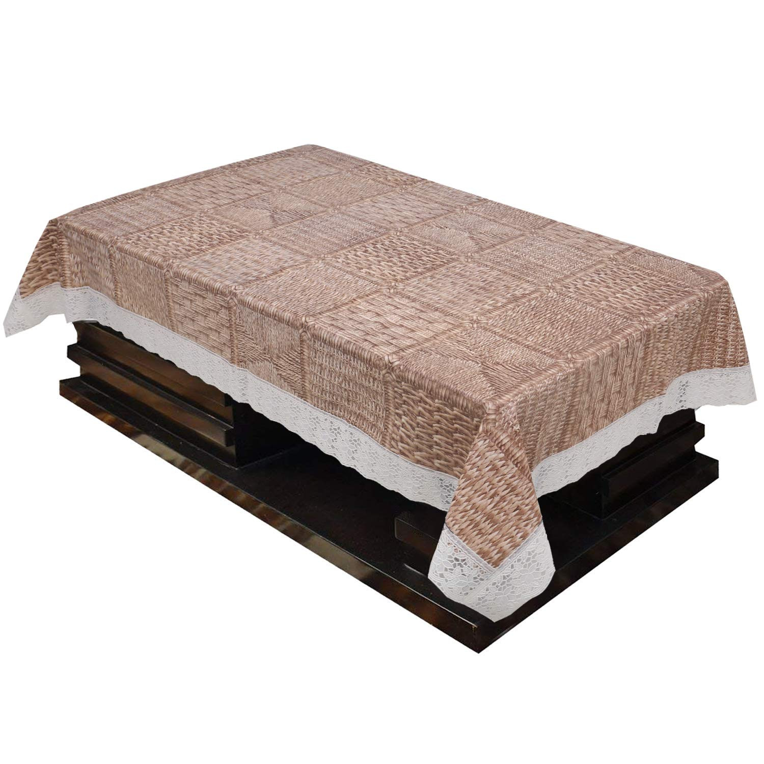 Kuber Industries Wooden Design PVC 4 Seater Center Table Cover 40