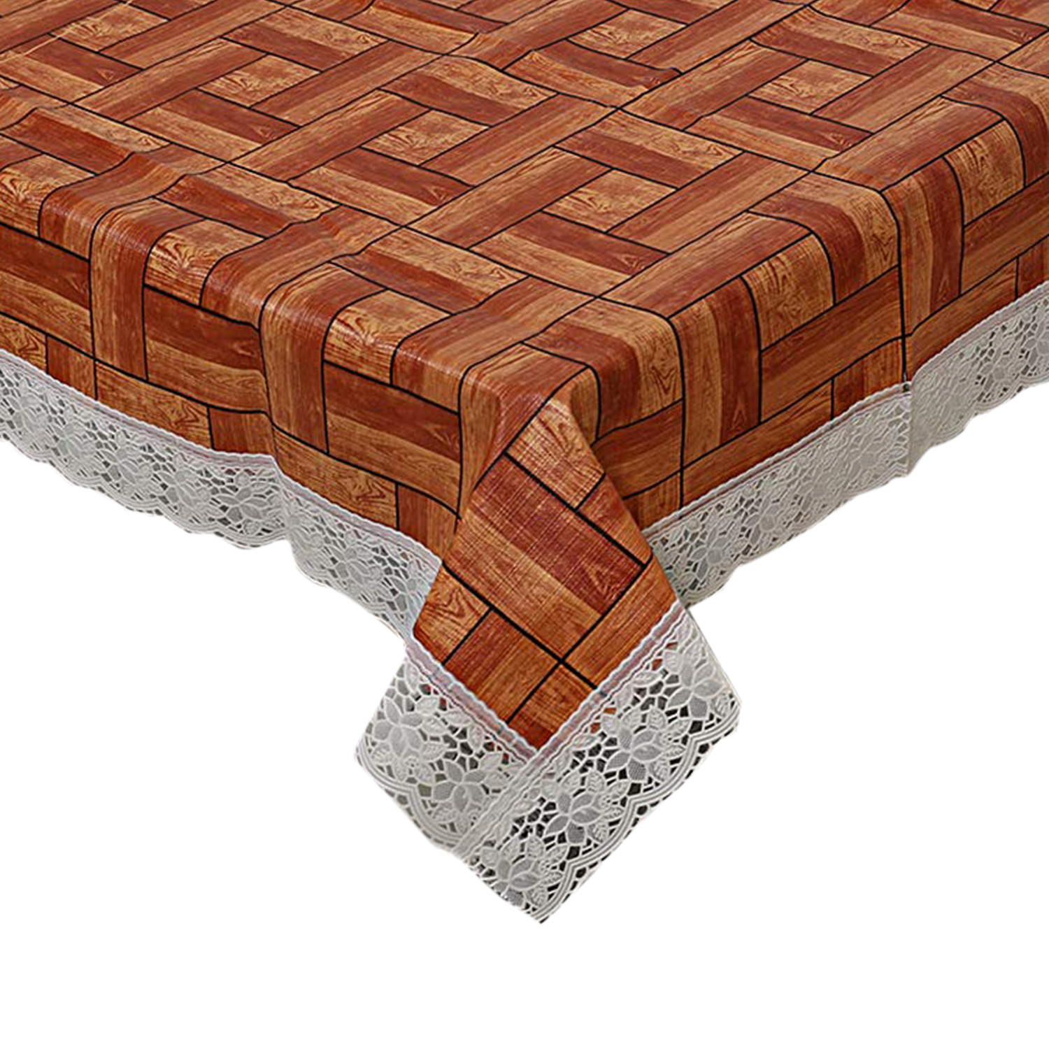 Kuber Industries Wooden Design PVC 4 Seater Center Table Cover 40