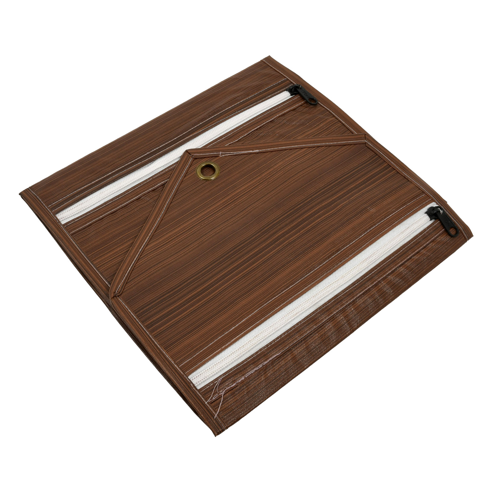 Kuber Industries Wooden Design Wall Hanging Magazine Letter Holder/Organizer With 3 Zipper Pockets (Brown)-HS43KUBMART25735