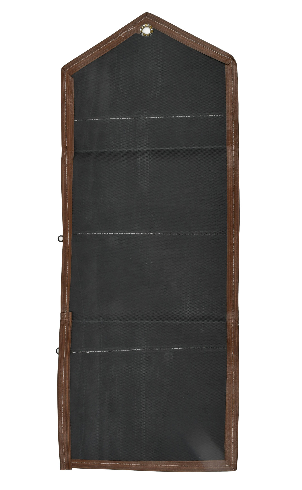 Kuber Industries Wooden Design Wall Hanging Magazine Letter Holder/Organizer With 3 Zipper Pockets (Brown)-HS43KUBMART25735