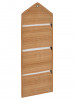 Kuber Industries Wooden Design Wall Hanging Magazine Letter Holder/Organizer With 3 Zipper Pockets (Light Brown)-HS43KUBMART25739