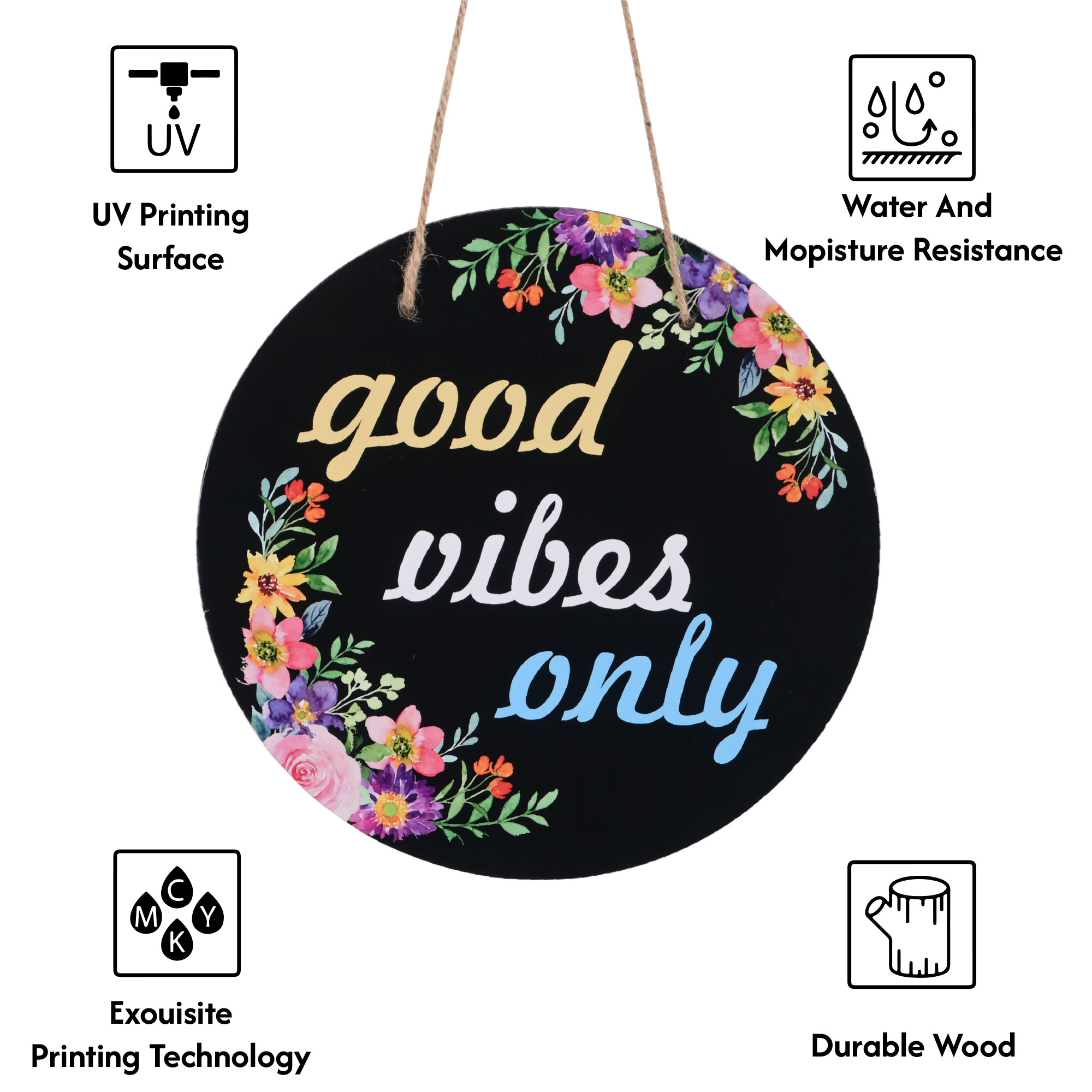 Kuber Industries Wooden Inspirational Quotes Wall Hanging Decoration for Living Room Bedroom  Office  Wall Art Home Decor Items for Hall Entry Door  Staircase   Black