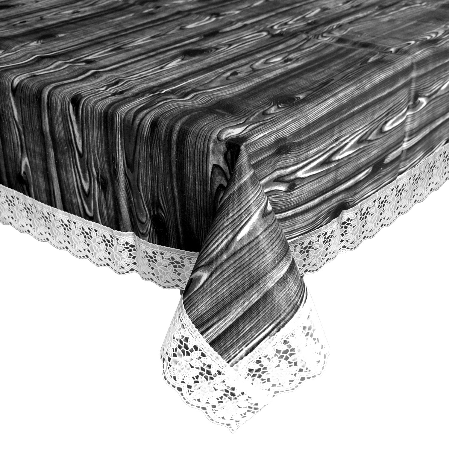 Kuber Industries Wooden Print PVC Center Table Cover/Table Cloth For Home Decorative Luxurious 4 Seater, 60