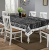 Kuber Industries Wooden Print PVC Dining Table Cover/Table Cloth For Home Decorative Luxurious 6 Seater, 60&quot;x90&quot; (Black) 54KM4278