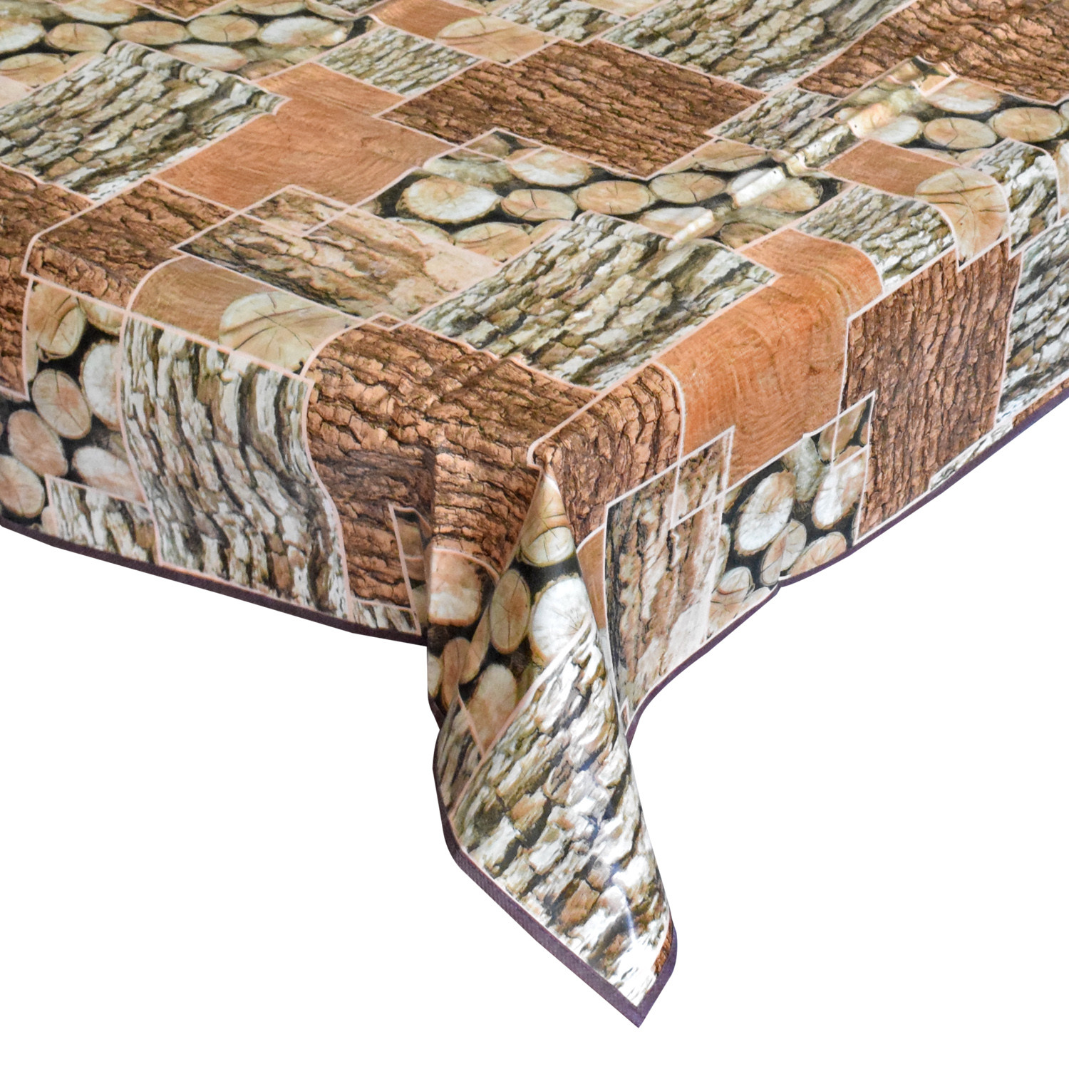 Kuber Industries Wooden Print Reversable PVC Center Table Cover For Home Decorative Luxurious 4 Seater, 60