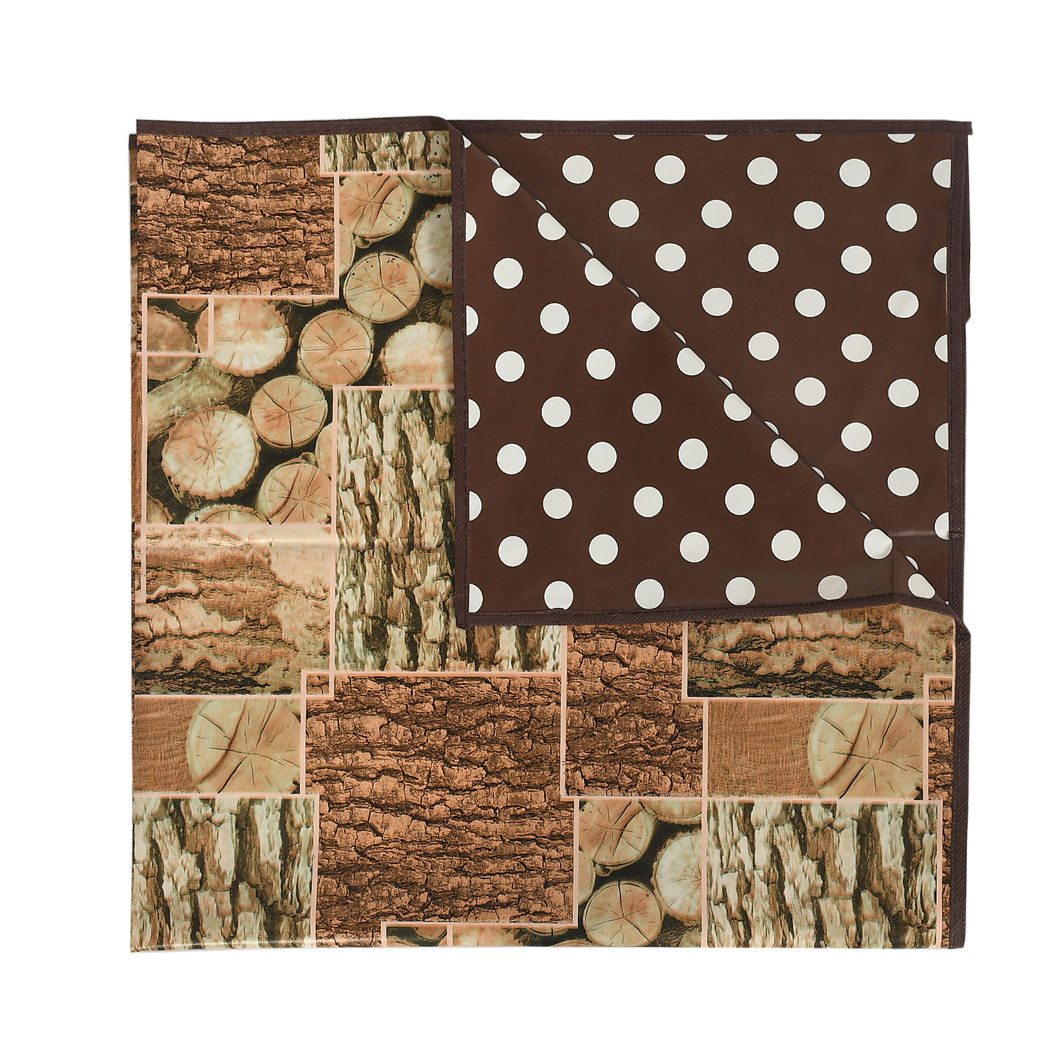 Kuber Industries Wooden Print Reversable PVC Center Table Cover For Home Decorative Luxurious 4 Seater, 60