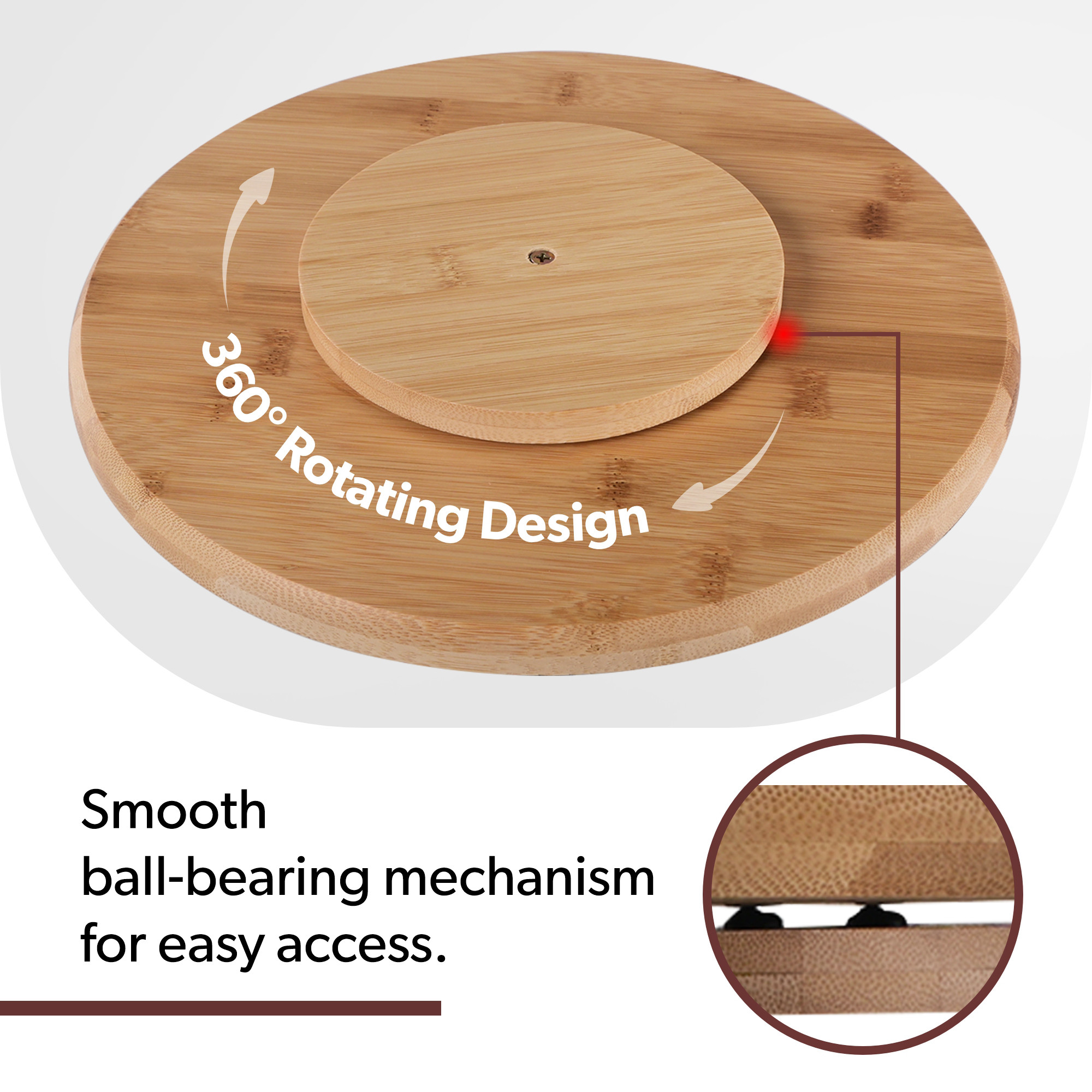 Kuber Industries Wooden Spinning Turntable Table for Kitchen Storage  360 Rotating Cake  Dessert Platter Stand for Dining Table Accessories  Pantry Organizer Revoloving Tray - Brown
