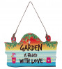 Kuber Industries Wooden&quot;Garden Is Filled With Love&quot;Printed Quotes For Balcony &amp; Garden (Multicolor)