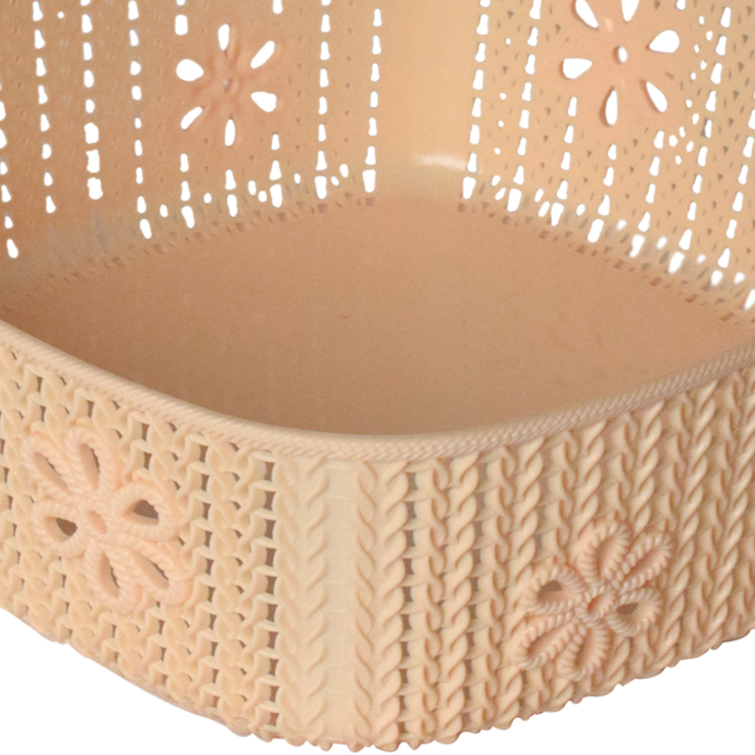 Kuber Industries Woven Design Multipurpose Square Shape Basket Ideal for Friuts, Vegetable, Toys Small, Medium, Large Pack of 3 (Beige)