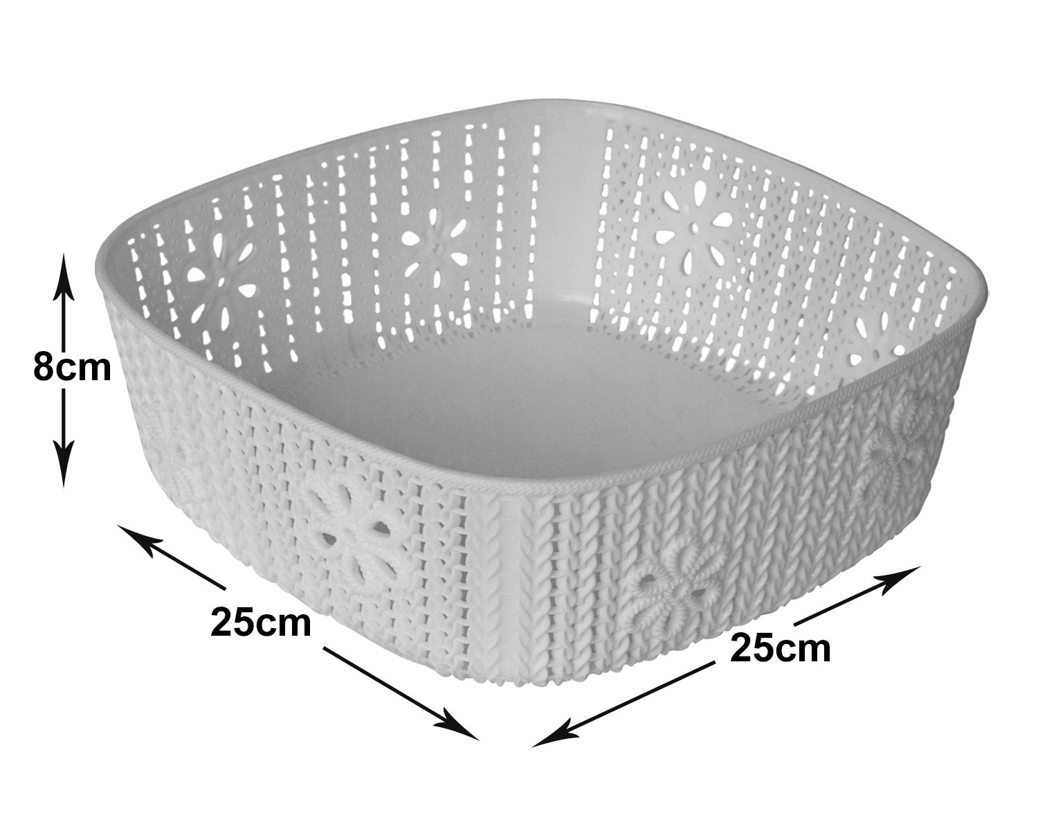 Kuber Industries Woven Design Multipurpose Square Shape Basket Ideal for Friuts, Vegetable, Toys Small, Medium, Large Pack of 3 (Grey)