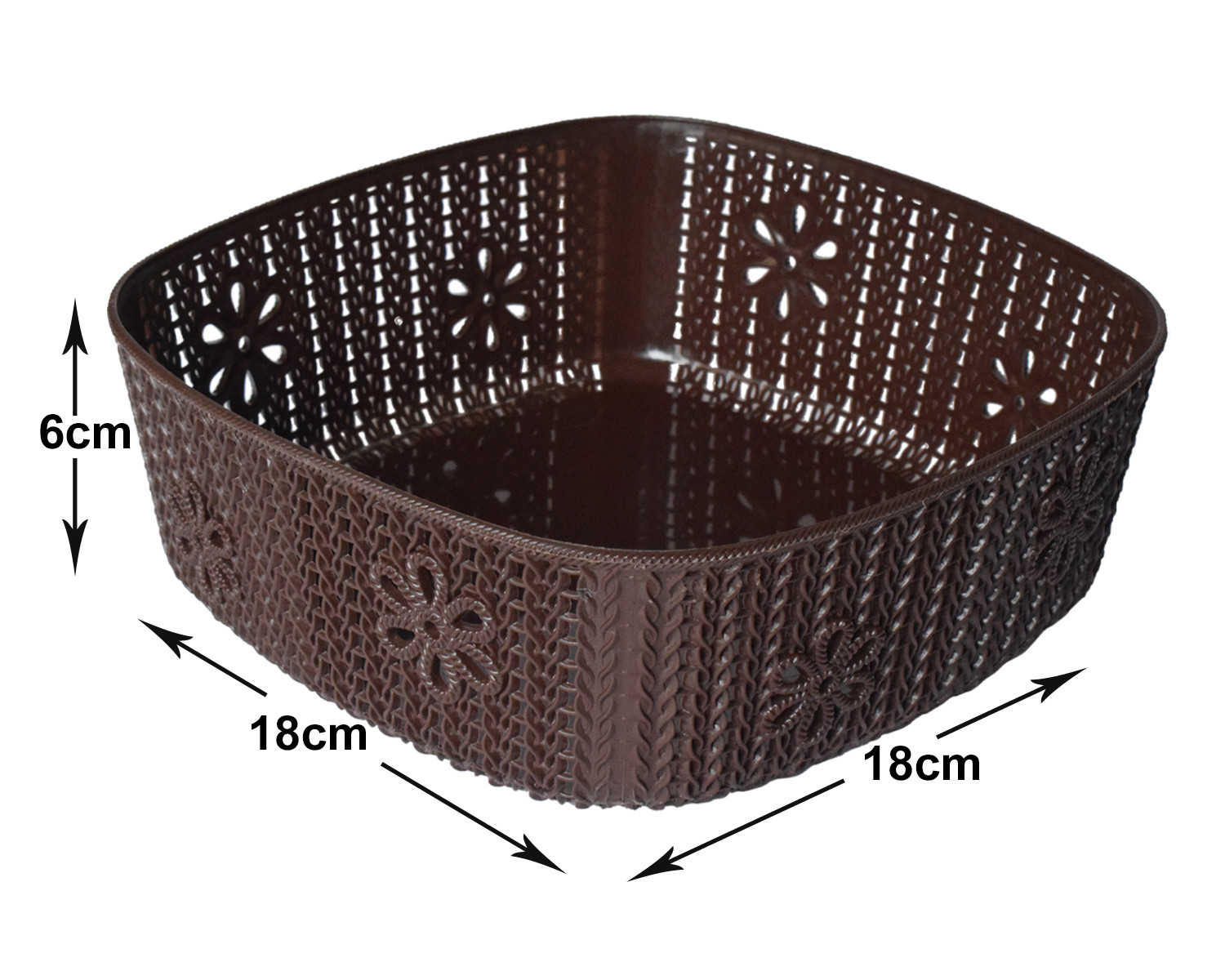 Kuber Industries Woven Design Multipurpose Square Shape Basket Ideal for Friuts, Vegetable, Toys Small, Medium, Large Pack of 3 (Brown)
