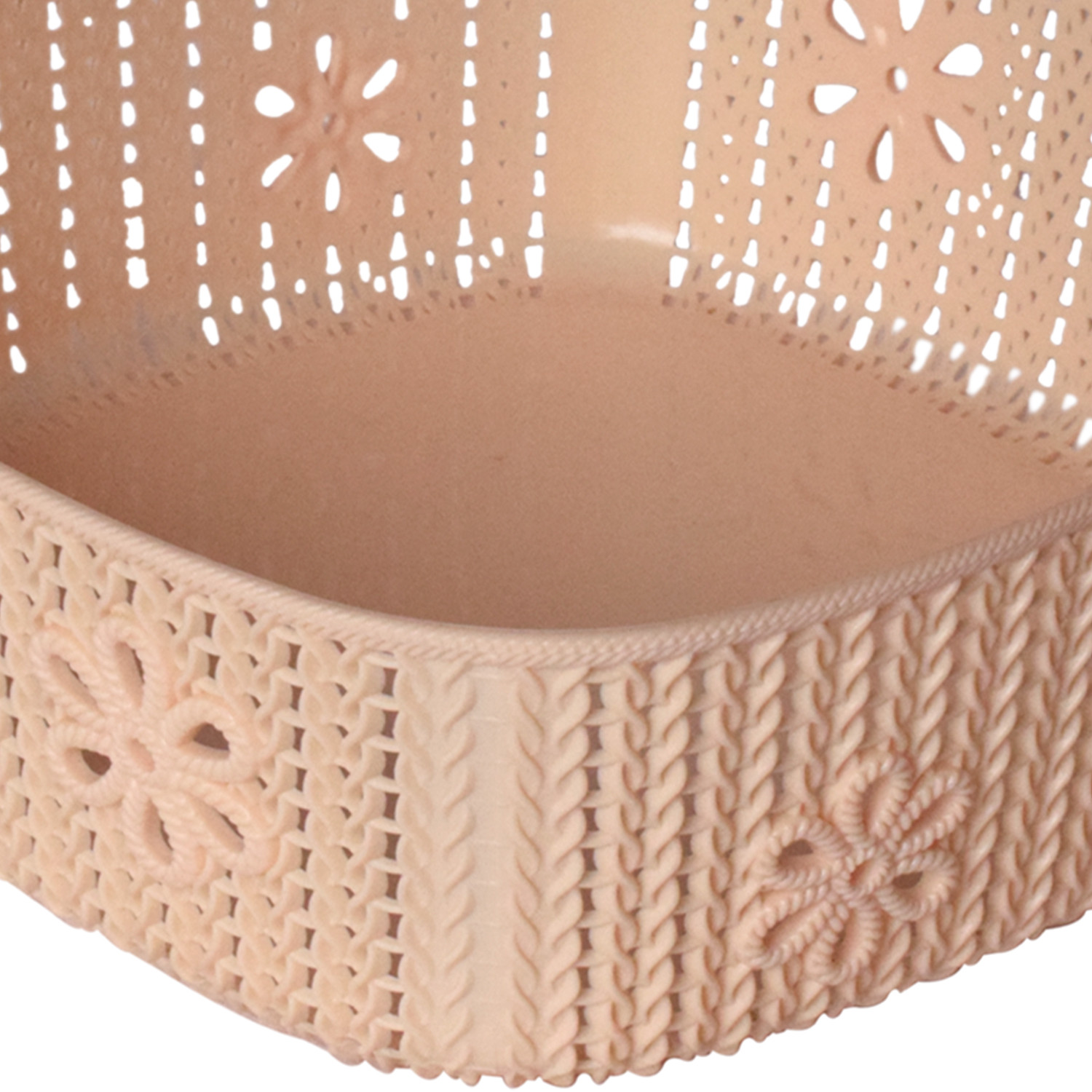 Kuber Industries Woven Design Multipurpose Square Shape Basket Ideal for Friuts, Vegetable, Toys Small, Medium, Large Pack of 3 (Light Brown)