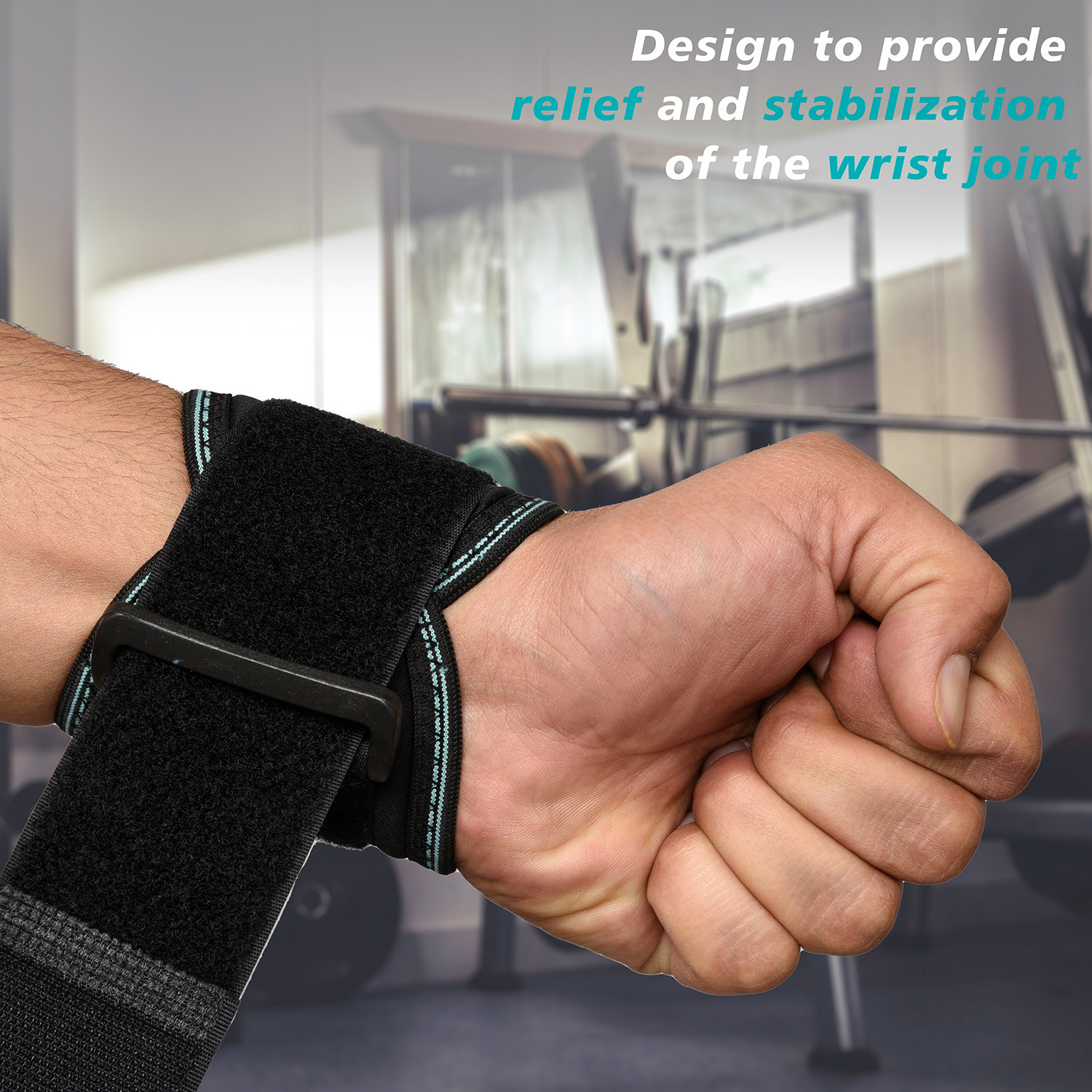 Kuber Industries Wrist Brace |Drytex Double Lock Wrist Supporter for Gym | Nylon Wrist Wrap Band Strap for Men and Women | Pain Relief Band | 1 Piece | Black