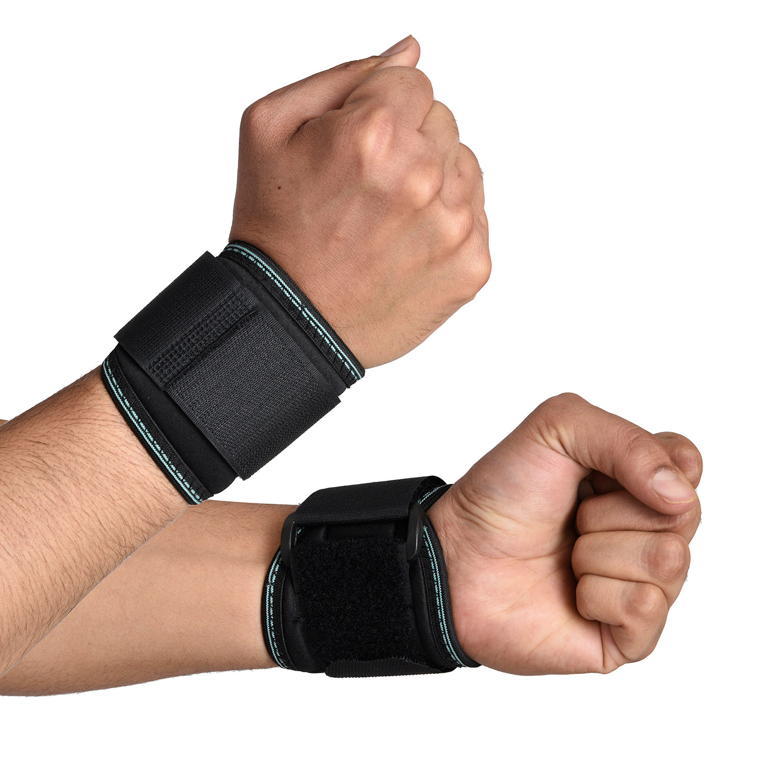 Kuber Industries Wrist Brace |Drytex Double Lock Wrist Supporter for Gym | Nylon Wrist Wrap Band Strap for Men and Women | Pain Relief Band | 1 Pair | Black