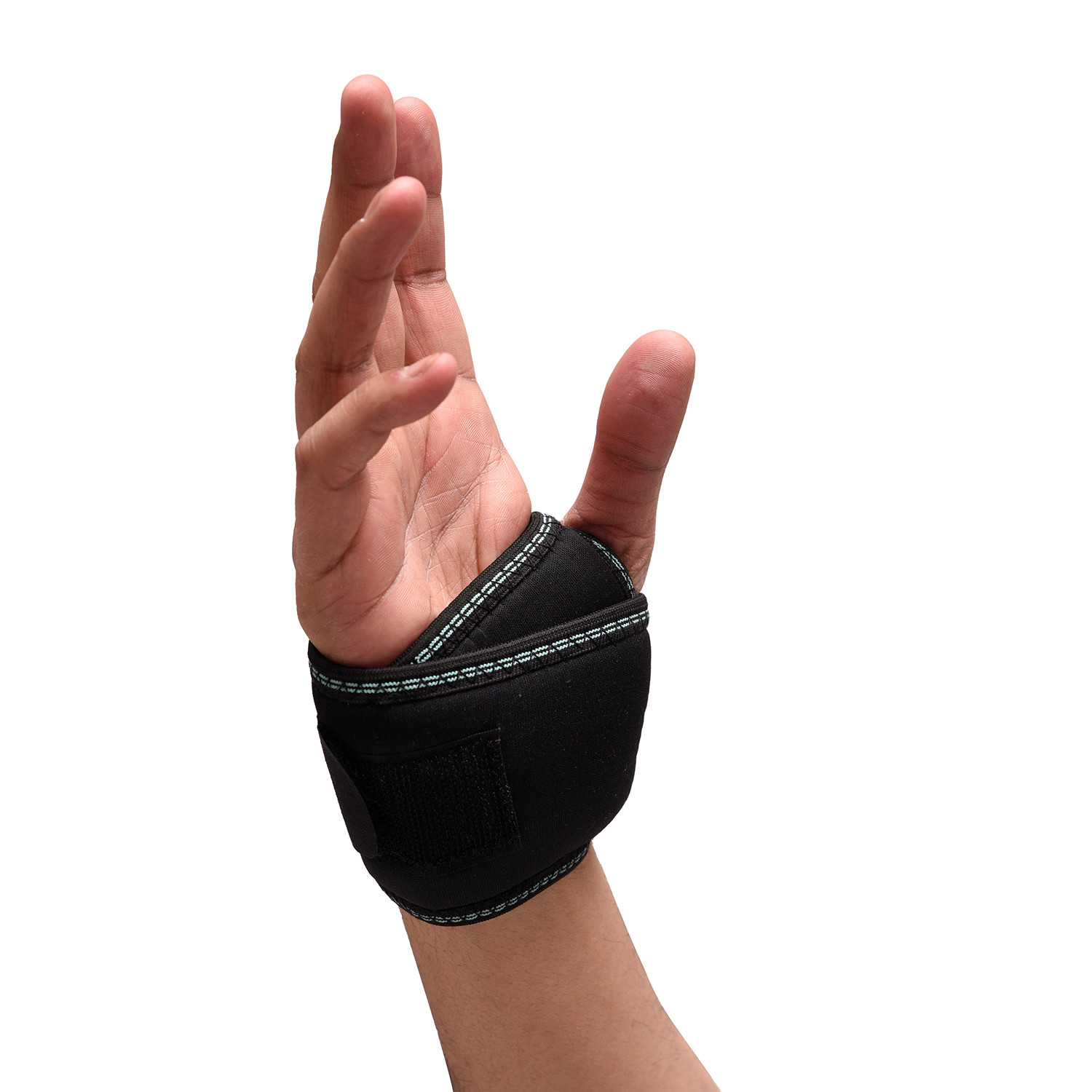 Kuber Industries Wrist Brace with Thumb Loop | Drytex Wrist Supporter for Gym | Nylon Wrist Wrap Band Strap for Men and Women | Pain Relief Band | 1 Piece | Black