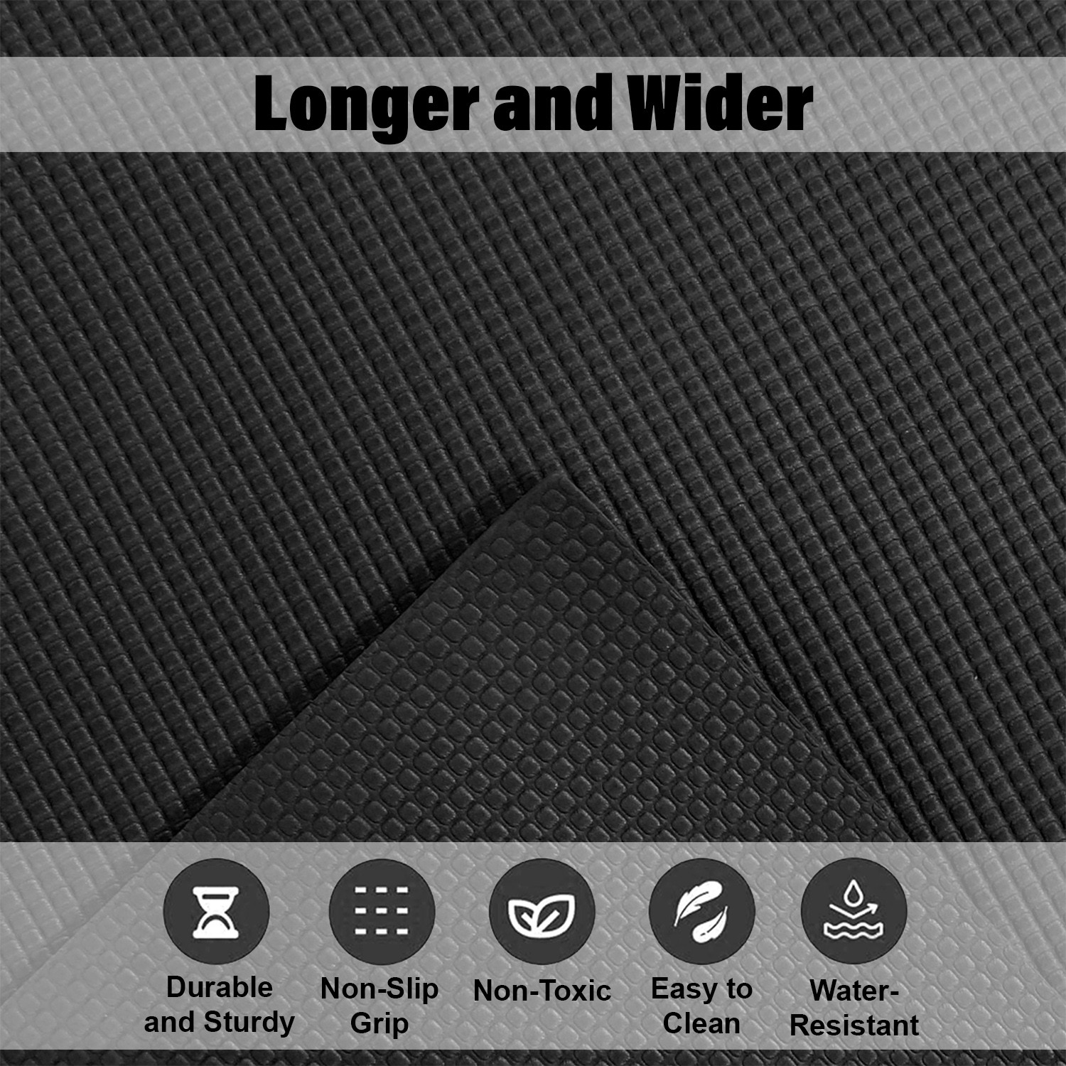 Kuber Industries Yoga Mat | Eva Foam Workout Mat | Anti-Skid Exercise Mat | Gym Yoga Mat | Yoga Mat for Women | Yoga Mat for Men | 4 MM | Black