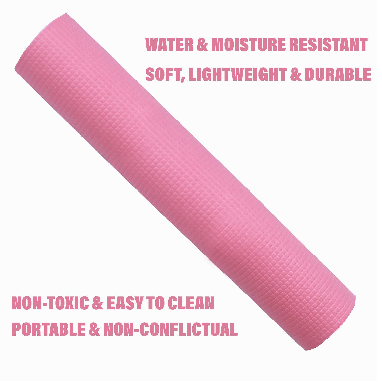 Kuber Industries Yoga Mat | Eva Foam Workout Mat | Anti-Skid Exercise Mat | Gym Yoga Mat | Yoga Mat for Women | Yoga Mat for Men | 4 MM | Pink