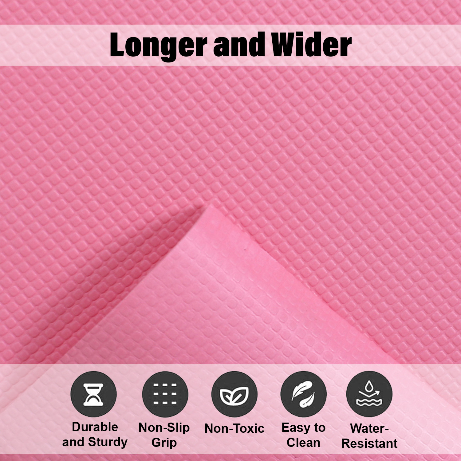 Kuber Industries Yoga Mat | Eva Foam Workout Mat | Anti-Skid Exercise Mat | Gym Yoga Mat | Yoga Mat for Women | Yoga Mat for Men | 4 MM | Pink