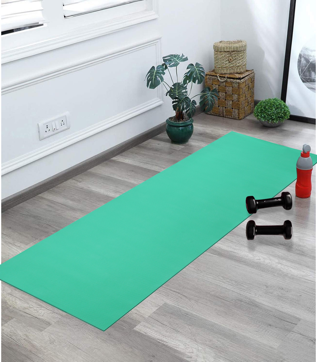 Kuber Industries Yoga Mat | Eva Foam Workout Mat | Anti-Skid Exercise Mat |  Gym Yoga Mat | Yoga Mat for Women | Yoga Mat for Men | 4 MM | Green