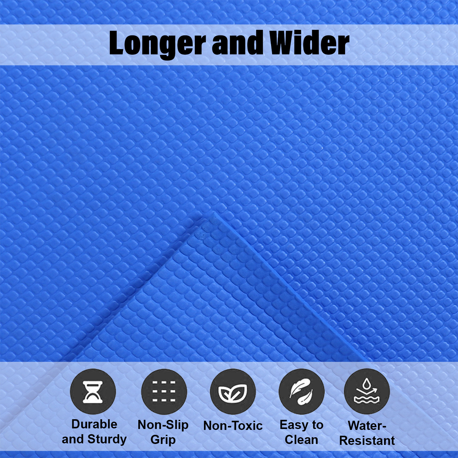 Kuber Industries Yoga Mat | Eva Foam Workout Mat | Anti-Skid Exercise Mat | Gym Yoga Mat | Yoga Mat for Women | Yoga Mat for Men | 4 MM | Blue