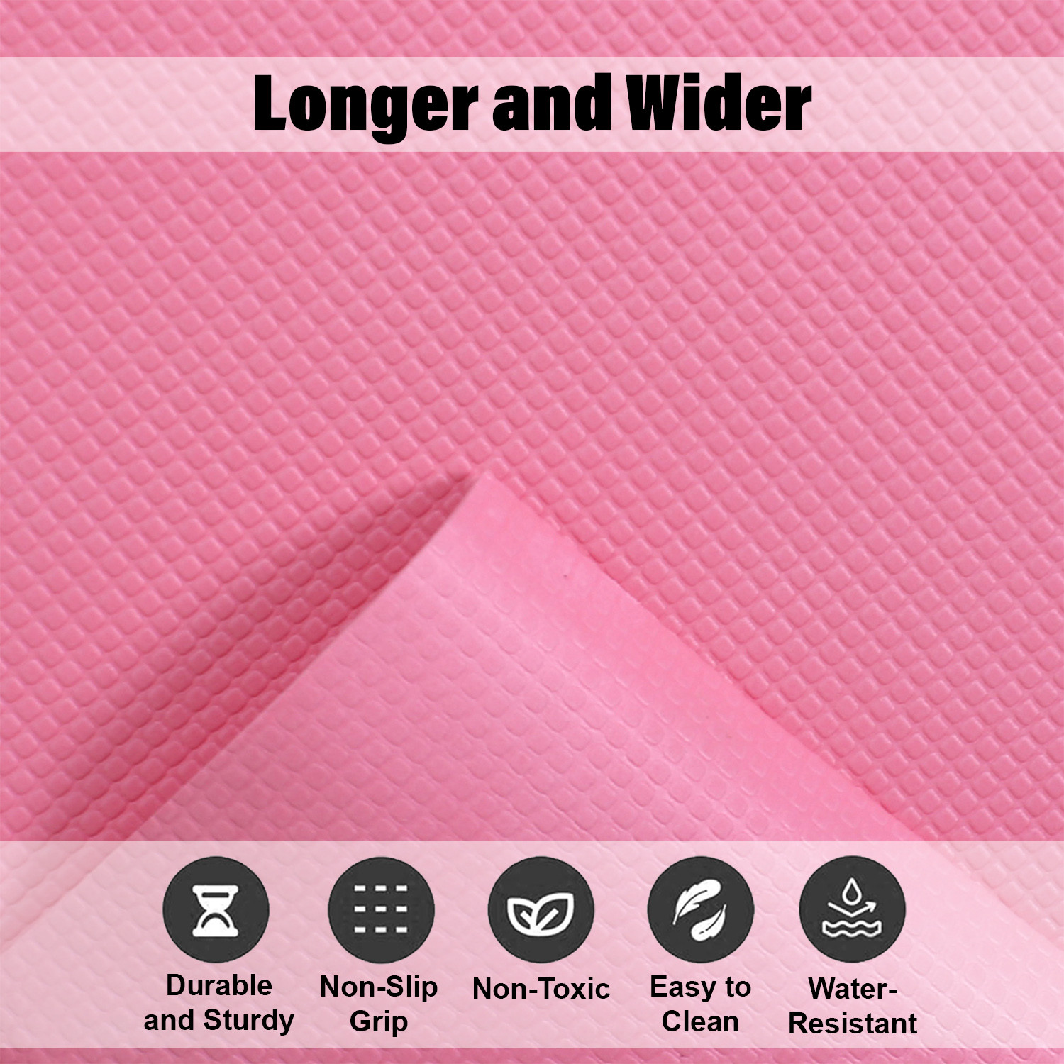 Kuber Industries Yoga Mat | Eva Foam Workout Mat | Anti-Skid Exercise Mat | Gym Yoga Mat | Yoga Mat for Women | Yoga Mat for Men | 6 MM | Pink