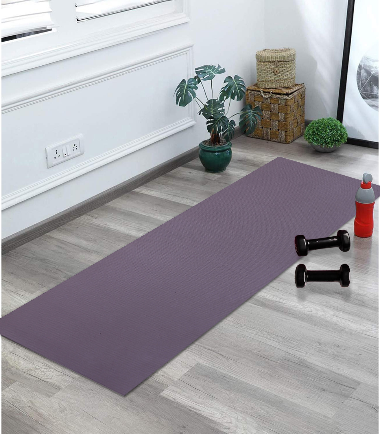 Kuber Industries Yoga Mat  Eva Foam Workout Mat  Anti-Skid Floor Exercise Mat  Carpet Mat for Gym-Fitness  Yoga Mat for Women  Yoga Mat for Men  6 MM  Gray