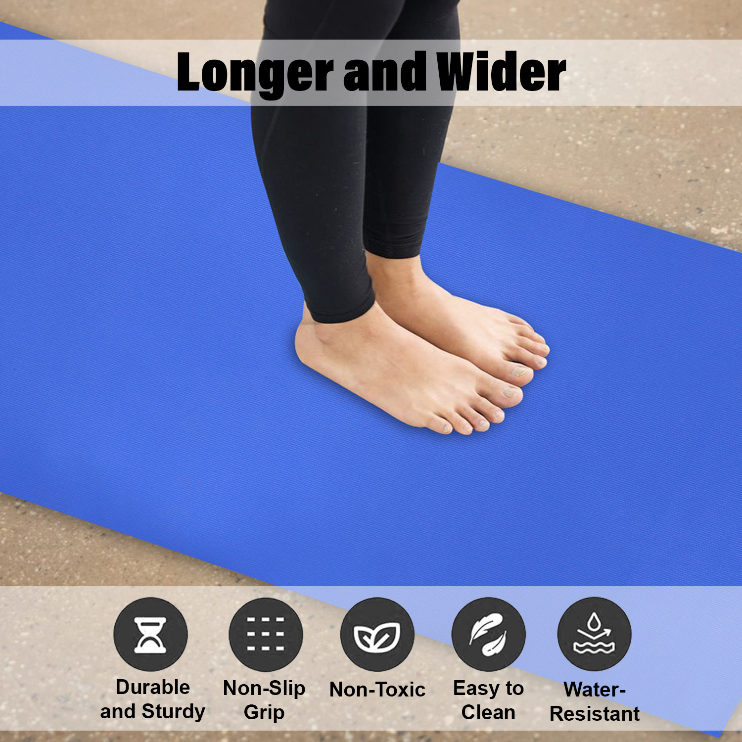 Kuber Industries Yoga Mat  Eva Foam Workout Mat  Anti-Skid Floor Exercise Mat  Carpet Mat for Gym-Fitness  Yoga Mat for Women  Yoga Mat for Men  6 MM  Blue